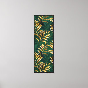 Seamless pattern with golden ferns canvas print
