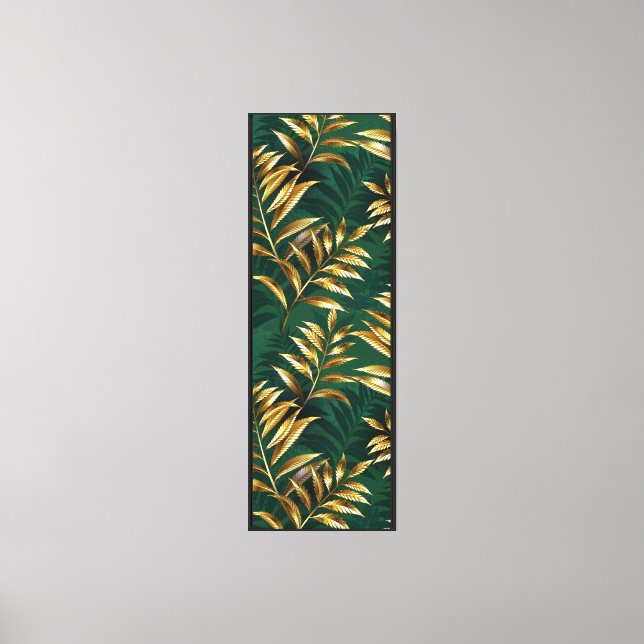 Seamless pattern with golden ferns canvas print (Front)