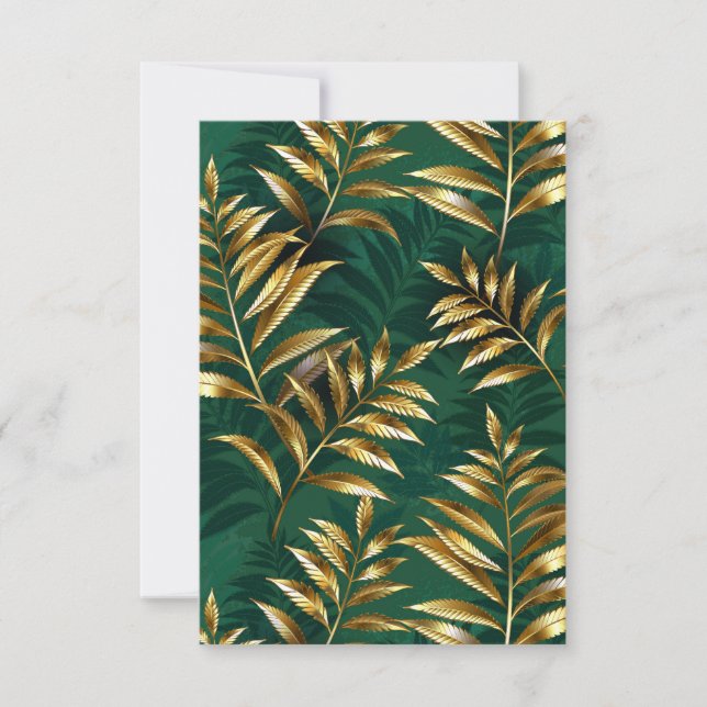 Seamless pattern with golden ferns card (Front)