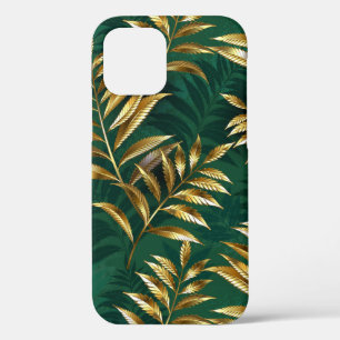 Seamless pattern with golden ferns iPhone 12 pro case