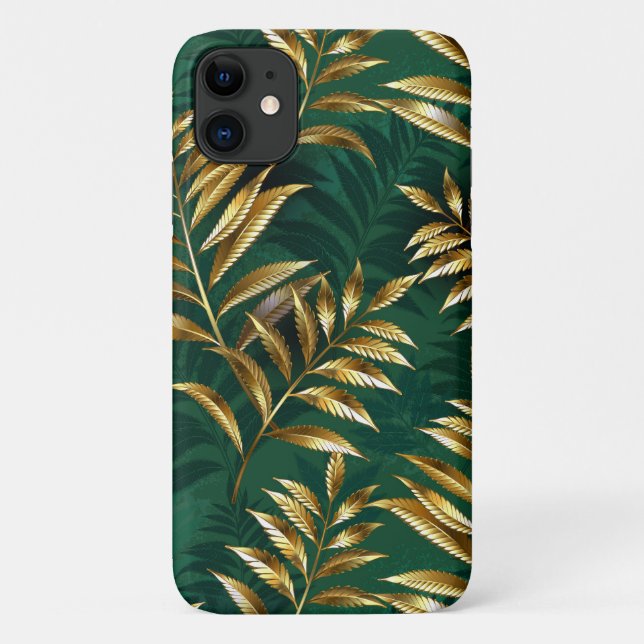 Seamless pattern with golden ferns Case-Mate iPhone case (Back)