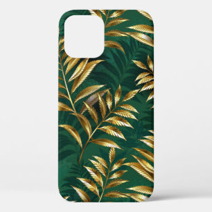 Seamless pattern with golden ferns iPhone 12 pro case