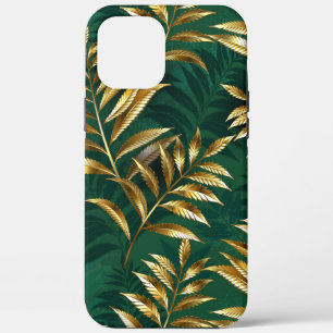 Seamless pattern with golden ferns iPhone 12 pro max case