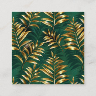 Seamless pattern with golden ferns enclosure card