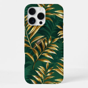 Seamless pattern with golden ferns iPhone 16 pro max case