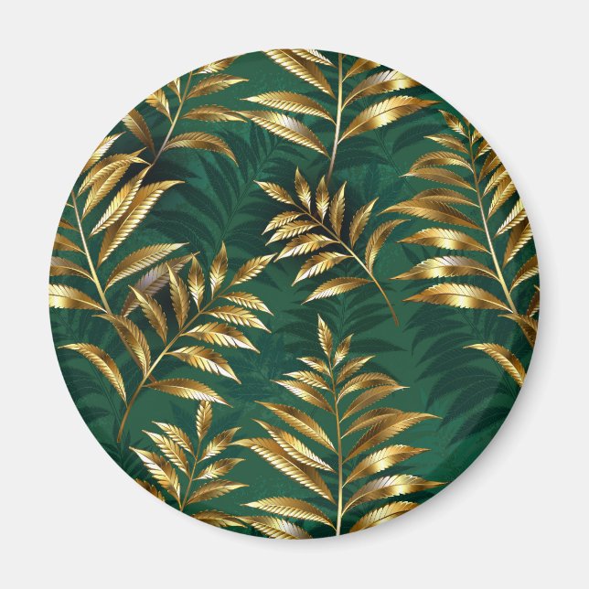 Seamless pattern with golden ferns magnet (Front)