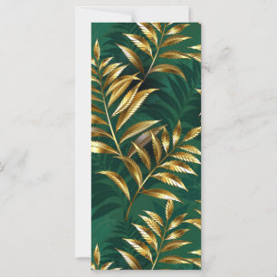 Seamless pattern with golden ferns magnetic invitation