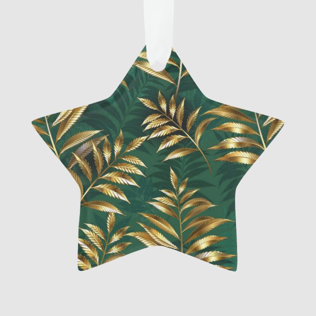 Seamless pattern with golden ferns ornament (Front)