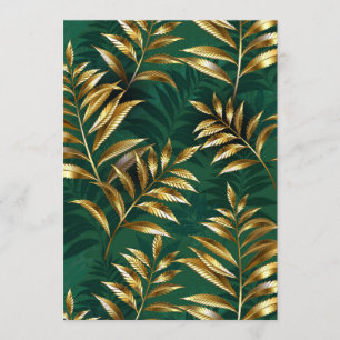 Seamless pattern with golden ferns programme