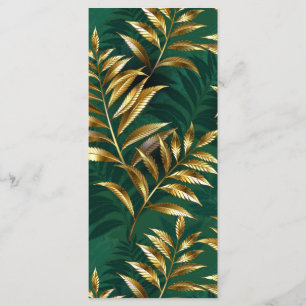 Seamless pattern with golden ferns programme