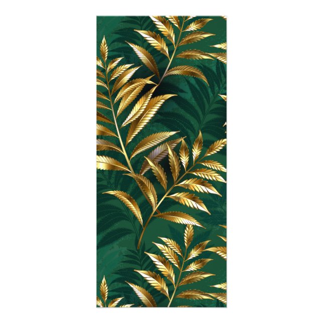 Seamless pattern with golden ferns rack card (Front)