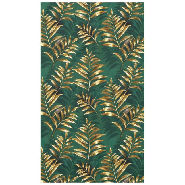 Seamless pattern with golden ferns tablecloth (Front)