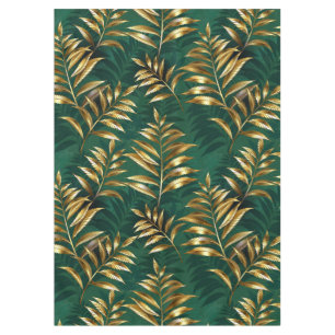Seamless pattern with golden ferns tablecloth