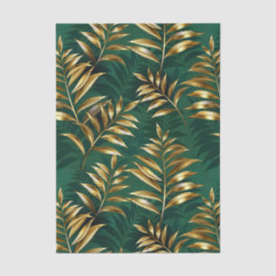 Seamless pattern with golden ferns tissue paper