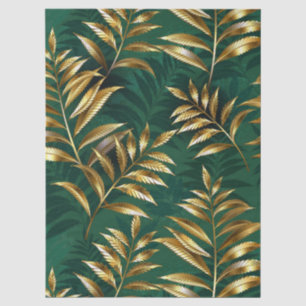 Seamless pattern with golden ferns tissue paper