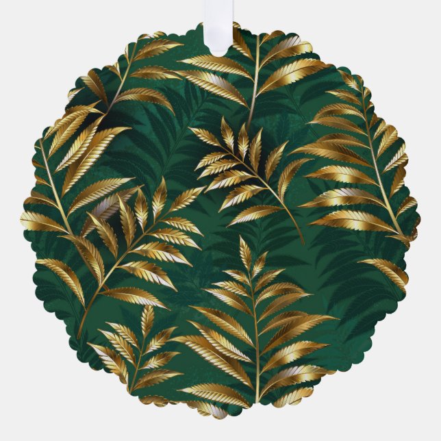 Seamless pattern with golden ferns tree decoration card (Front)
