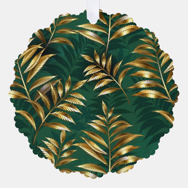 Seamless pattern with golden ferns tree decoration card (Front)