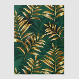 Seamless pattern with golden ferns vellum invitations