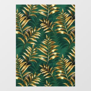 Seamless pattern with golden ferns window cling