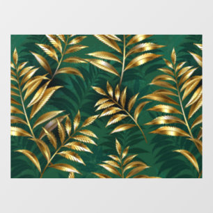 Seamless pattern with golden ferns window cling