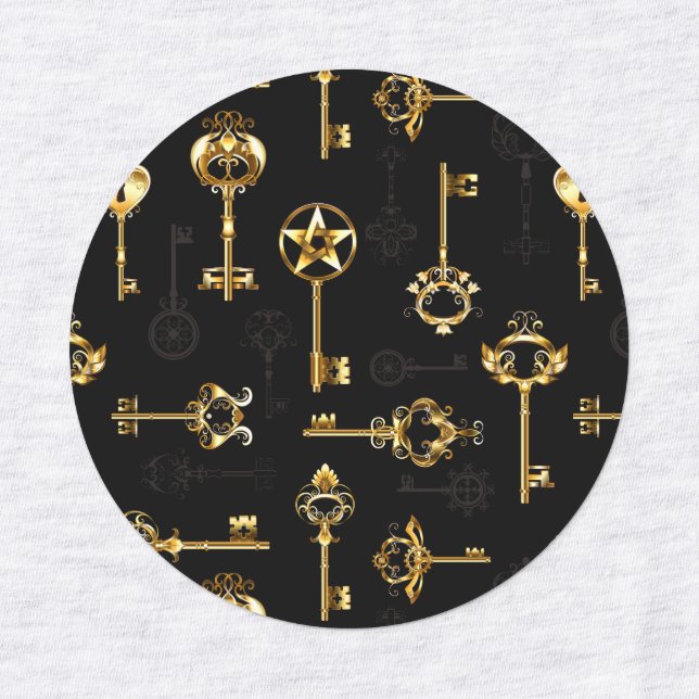 Seamless Pattern with Golden Keys (Design 1)