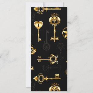 Seamless Pattern with Golden Keys