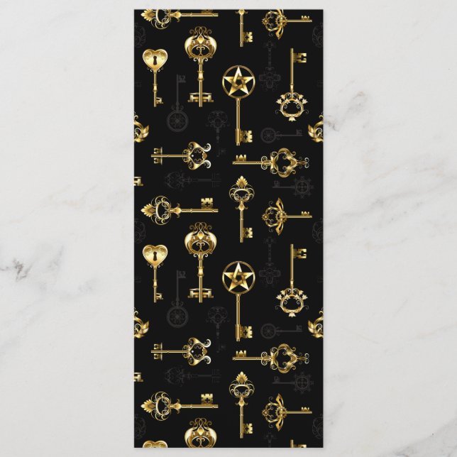 Seamless Pattern with Golden Keys Advice Card (Front)