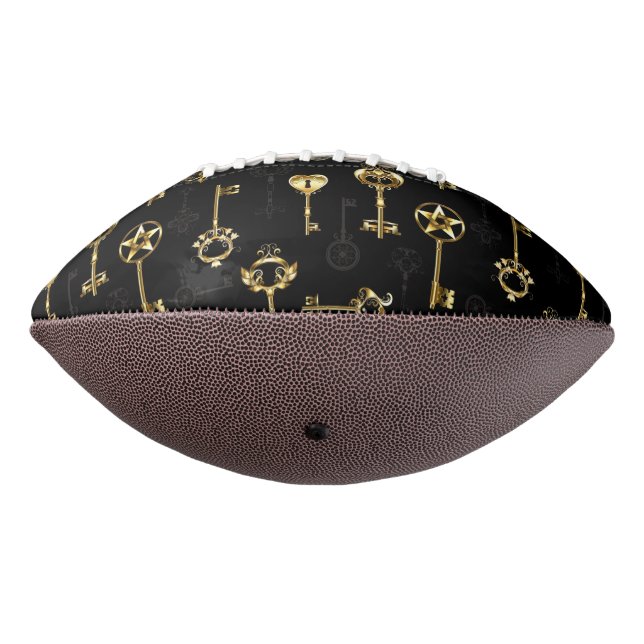 Seamless Pattern with Golden Keys American Football (Rotated 270)