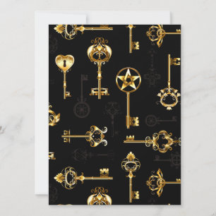 Seamless Pattern with Golden Keys Announcement