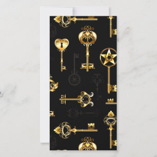 Seamless Pattern with Golden Keys Announcement