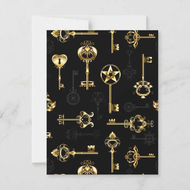 Seamless Pattern with Golden Keys Announcement (Front)