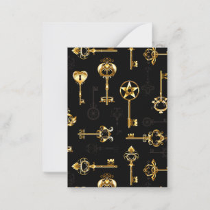 Seamless Pattern with Golden Keys Card