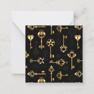 Seamless Pattern with Golden Keys Card
