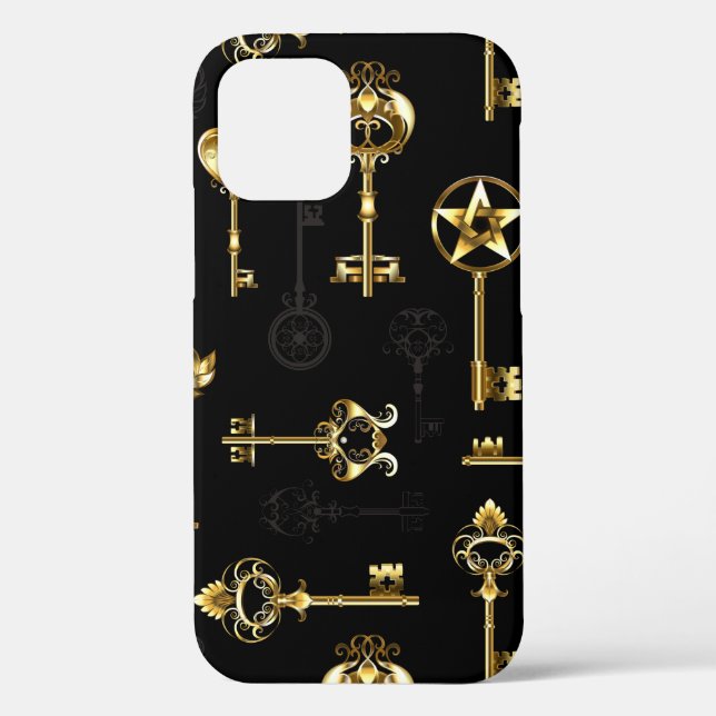 Seamless Pattern with Golden Keys Case-Mate iPhone Case (Back)