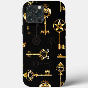 Seamless Pattern with Golden Keys iPhone 13 Pro Max Case