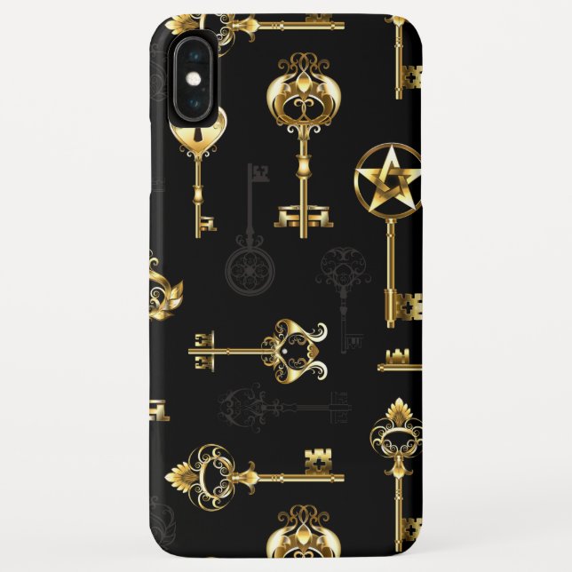 Seamless Pattern with Golden Keys Case-Mate iPhone Case (Back)