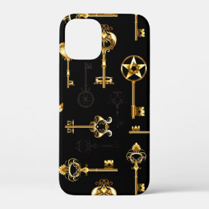 Seamless Pattern with Golden Keys iPhone 12 Mini Case