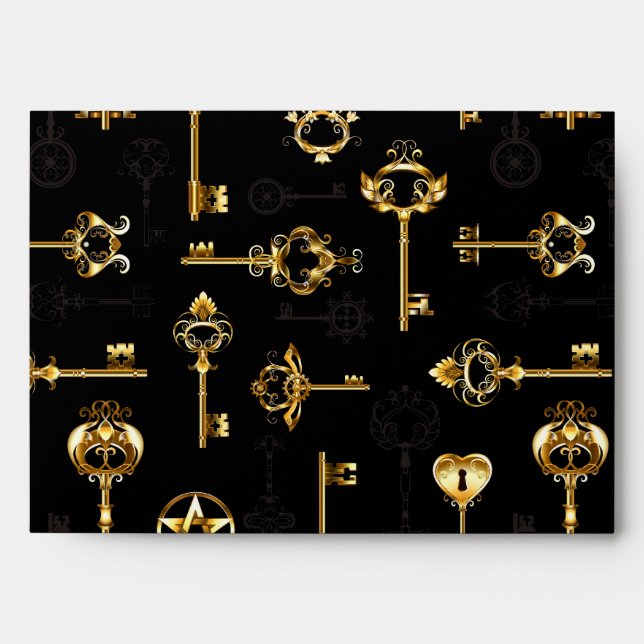 Seamless Pattern with Golden Keys Envelope (Front)