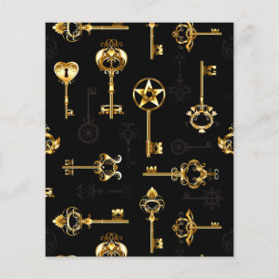Seamless Pattern with Golden Keys Flyer