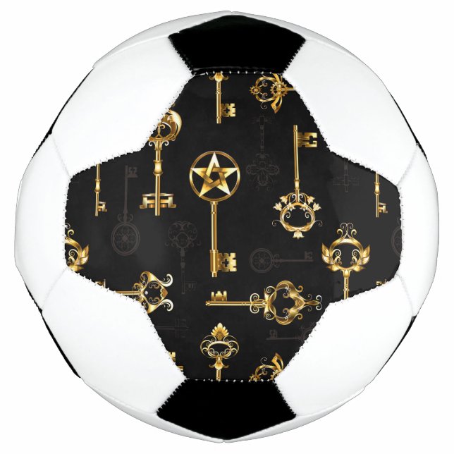 Seamless Pattern with Golden Keys Football (Front)