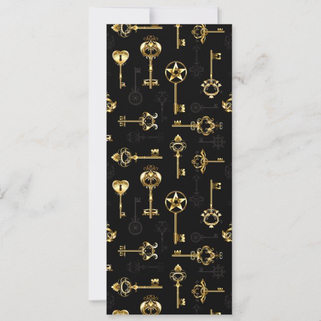 Seamless Pattern with Golden Keys Holiday Card (Front)