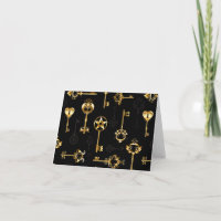 Seamless Pattern with Golden Keys