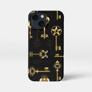 Seamless Pattern with Golden Keys iPhone 13 Mini Case