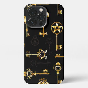 Seamless Pattern with Golden Keys iPhone 13 Pro Case