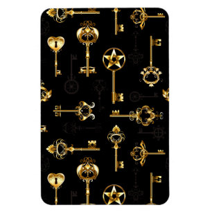 Seamless Pattern with Golden Keys Magnet