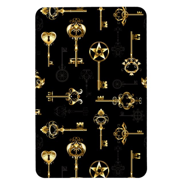 Seamless Pattern with Golden Keys Magnet (Vertical)