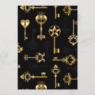 Seamless Pattern with Golden Keys Menu
