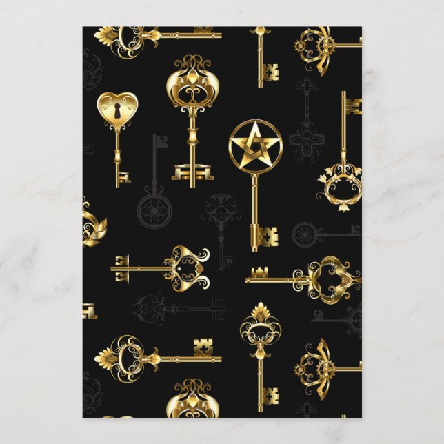 Seamless Pattern with Golden Keys Menu (Front)