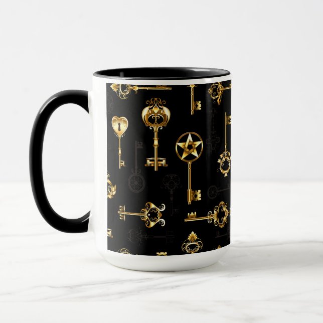Seamless Pattern with Golden Keys Mug (Left)