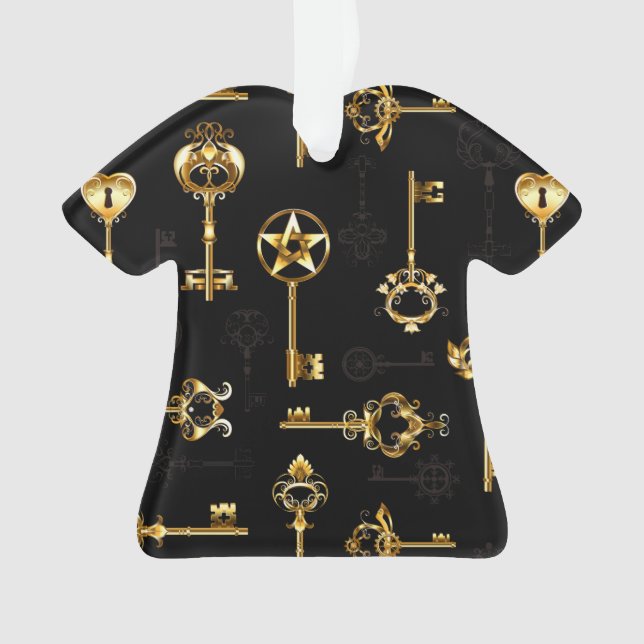 Seamless Pattern with Golden Keys Ornament (Front)